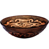 Hand Painted Brown Tan Textured  Glass Vessel Sink
