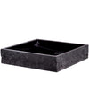 Natural Black Granite Square Vessel Sink with Chiseled Exterior NOSV-ANSQ