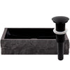 black granite stone vessel sink umbrella drain matte black