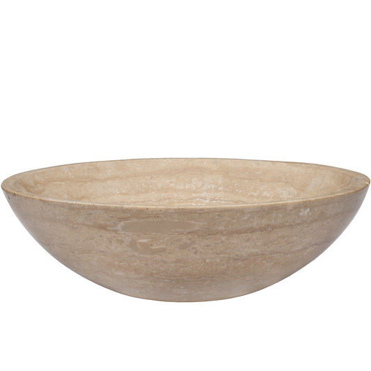 beige travertine vessel stone sink