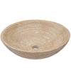 beige travertine vessel stone sink