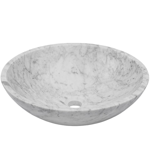 white marble stone vessel sink