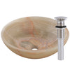 green onyx stone sink with umbrella drain brushed nickle