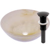 translucent white onyx vessel sink with drain