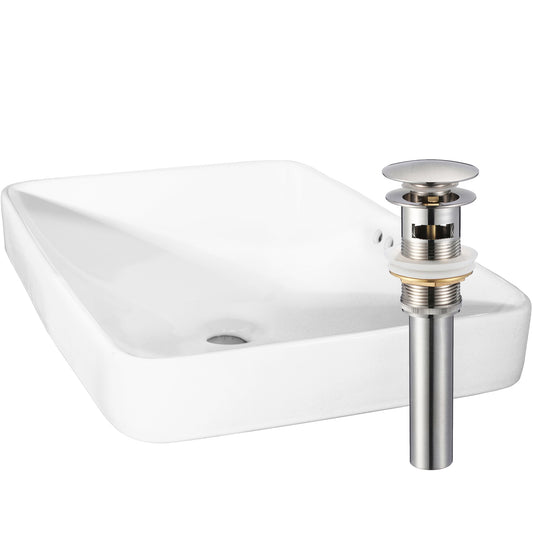 Rectangular White Porcelain Drop-in Sink with Overflow, NP-DI2185511