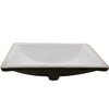 Rectangular Undermount White Porcelain Sink with Overflow