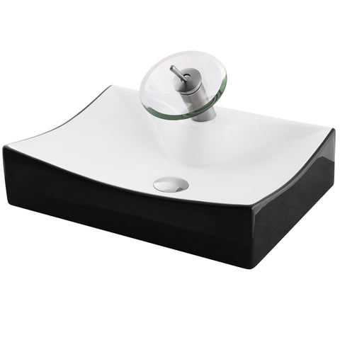 Rectangular Black/White Porcelain Sink Combo NSFC-01134BW002 Series