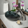 Black and Silver Oval Glass Vessel Sink Set lifestyle