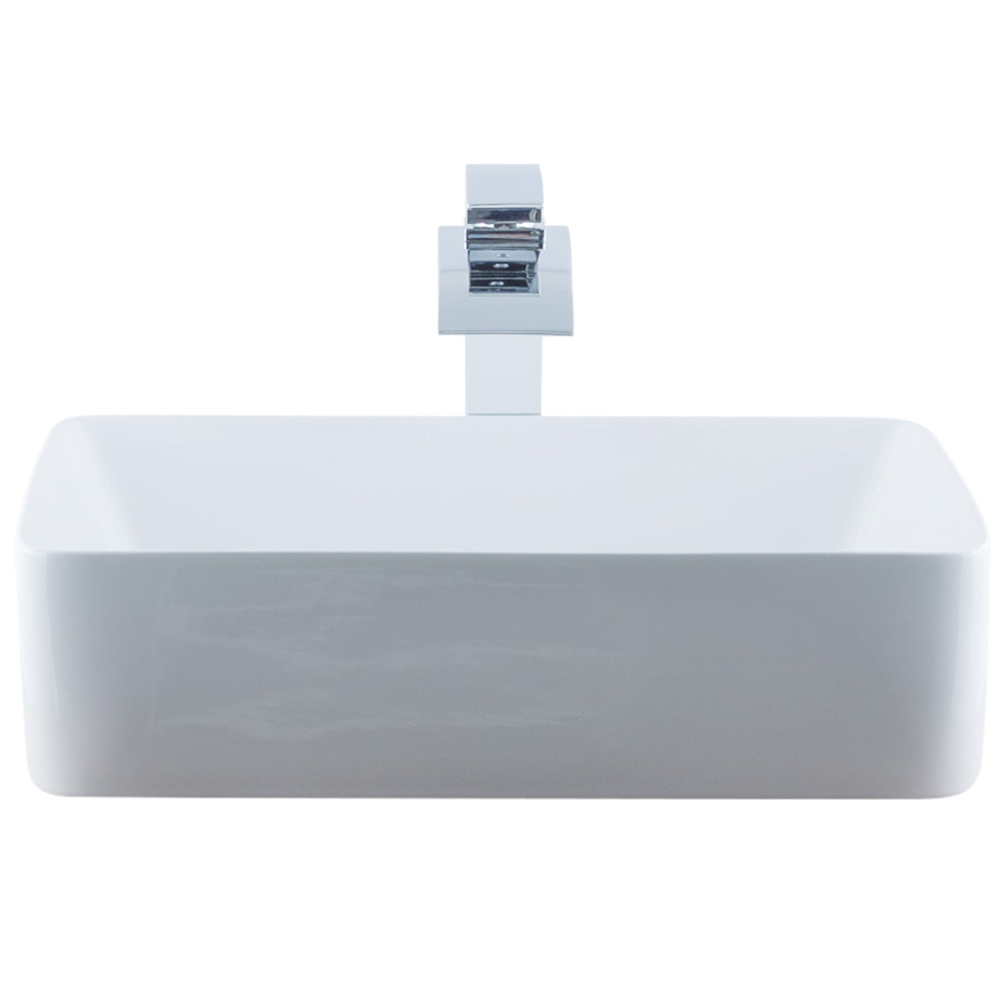 White Rectangular Porcelain Sink Set