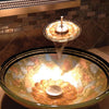 Yellow Glass Vessel Sink Set with matching faucet and pop-up drain - lifestyle