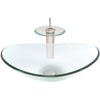 glass vessel oval sink and faucet set