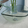 Clear Oval Tempered Slipper Glass Vessel Bath Sink TIS-324C