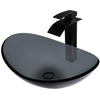 Clear Slate Grey Glass Vessel Bath Sink Combo Series NSFC-324G136