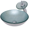Silver Glass Vessel Sink Set