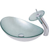 Silver Glass Vessel Sink Set