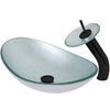Hand Foiled Silver Glass Vessel Sink Set