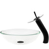 glass vessel sink and faucet set