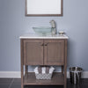 Round Clear Glass Vessel Bathroom Sink Combo NSFC-8048057BN