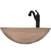 travertine vessel sink with faucet set