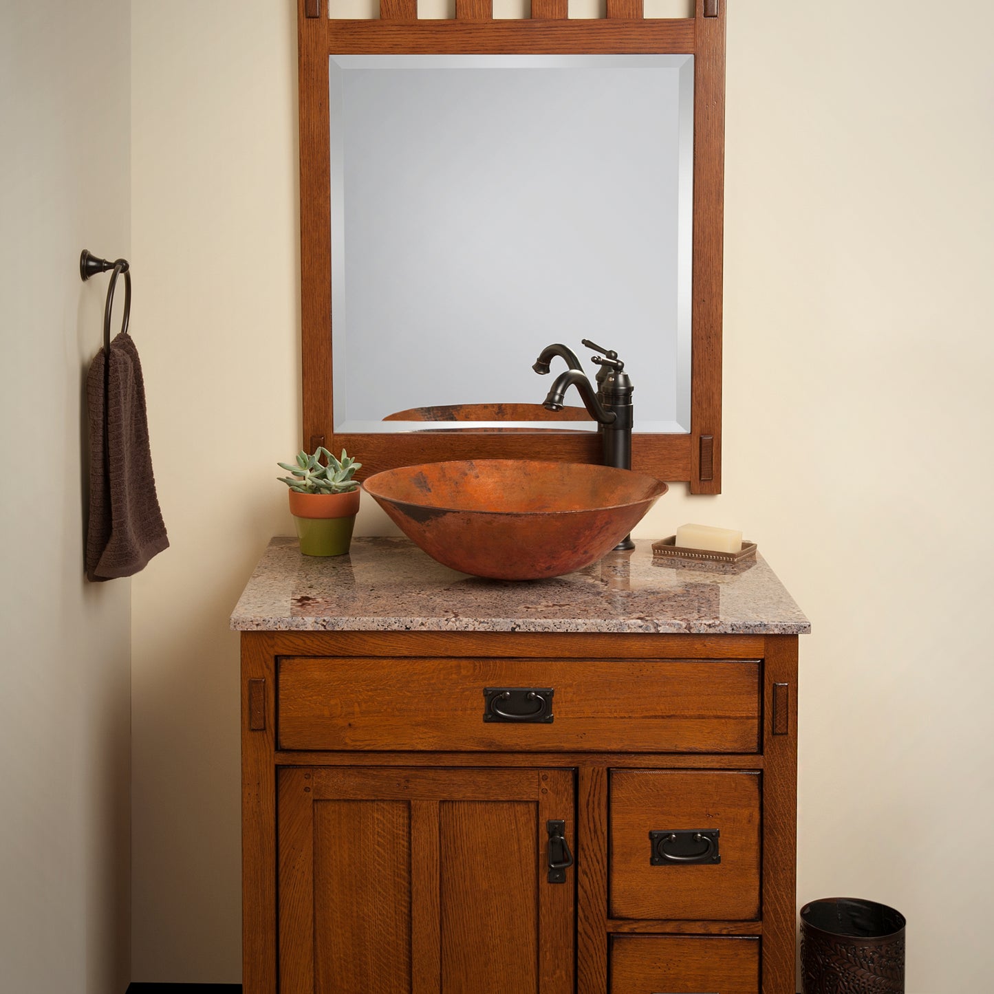 Copper Vessel Bath Sink Set lifestyle