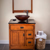 oval copper vessel bath sink combo set