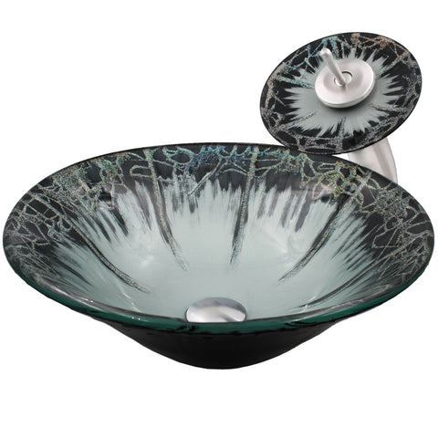 Artsy Hand Painted Textured Glass Bath Sink Combo Series NSFC-G19012001
