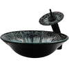 Artsy Hand Painted Textured Glass Bath Sink Combo Series NSFC-G19012001