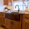hand hammered copper farmhouse kitchen sink lifestyle