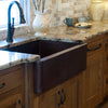 hand hammered copper farmhouse kitchen sink lifestyle