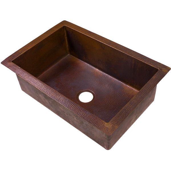 Open Single Bowl Undermount Copper Kitchen Sink, TCK-002AN – Novatto
