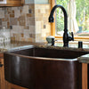 curved farmhouse copper kitchen sink lifestyle
