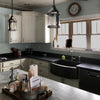 curved farmhouse copper kitchen sink lifestyle