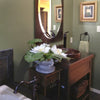 Round Copper Drop-In Bathroom Sink in Antique TCU-014AN