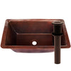 Rectangular Copper Bathroom Sink in Antique TCU-016AN