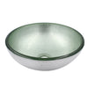 12" mini silver glass vessel sink