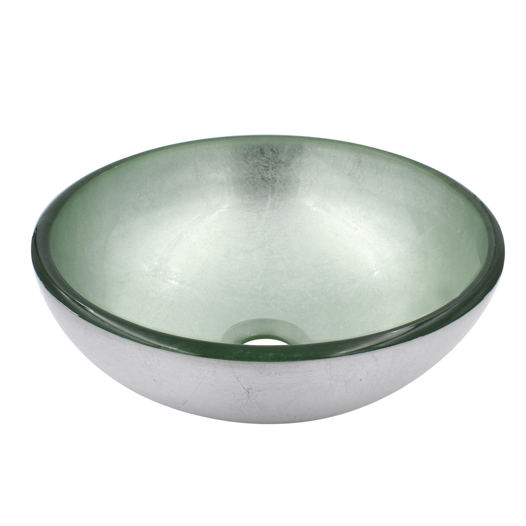 12" mini silver glass vessel sink