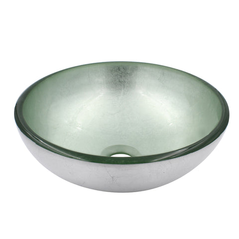 12" mini silver glass vessel sink