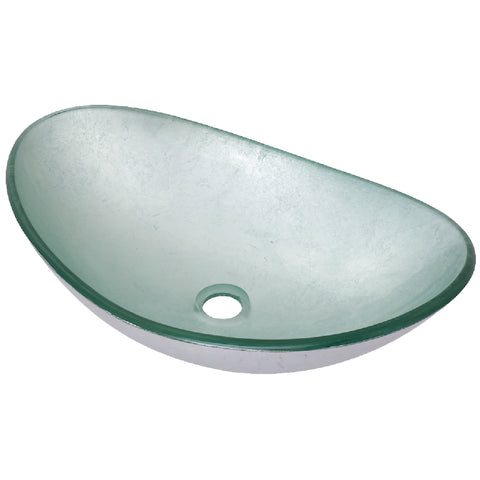 silver frosted glass vessel sink
