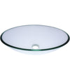 Clear Oval Tempered Glass Vessel Bathroom Sink TIG-8012C