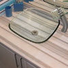 Clear Square Tempered Glass Vessel Bathroom Sink TIG-8017