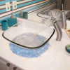 Clear Square Tempered Glass Vessel Bathroom Sink TIG-8017