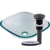 Clear Square Tempered Glass Vessel Bathroom Sink TIG-8017