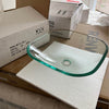 Clear Square Tempered Glass Vessel Bathroom Sink TIG-8017