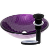 Hand Painted Purple Glass Bathroom Vessel Sink TIG-8123P