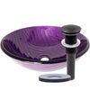 Hand Painted Purple Glass Bathroom Vessel Sink TIG-8123P