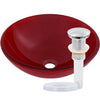 Solid Red Double Layer Tempered Glass Bath Sink TIG-8305