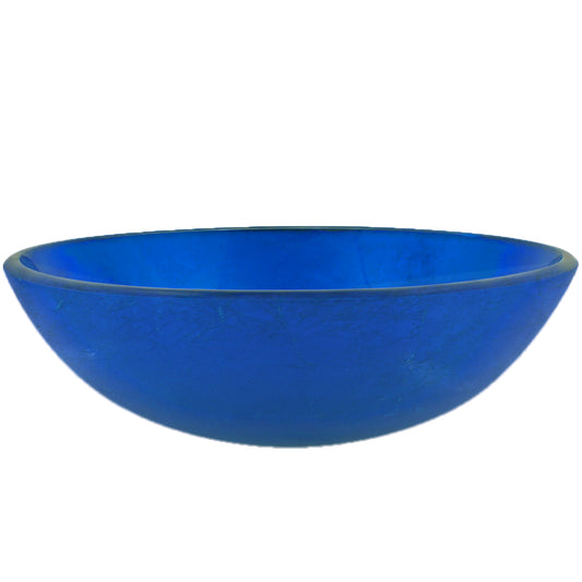 hand painted foiled blue glass vessel sink