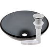 smoke grey glass vessel bowl sink with drain