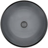 Clear Slate Grey Round Tempered Glass Vessel Bath Sink TIS-168G