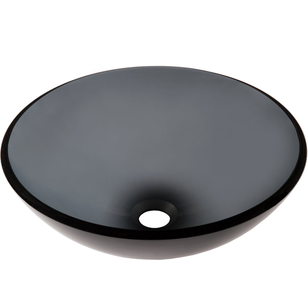 smoke grey glass vessel bowl sink